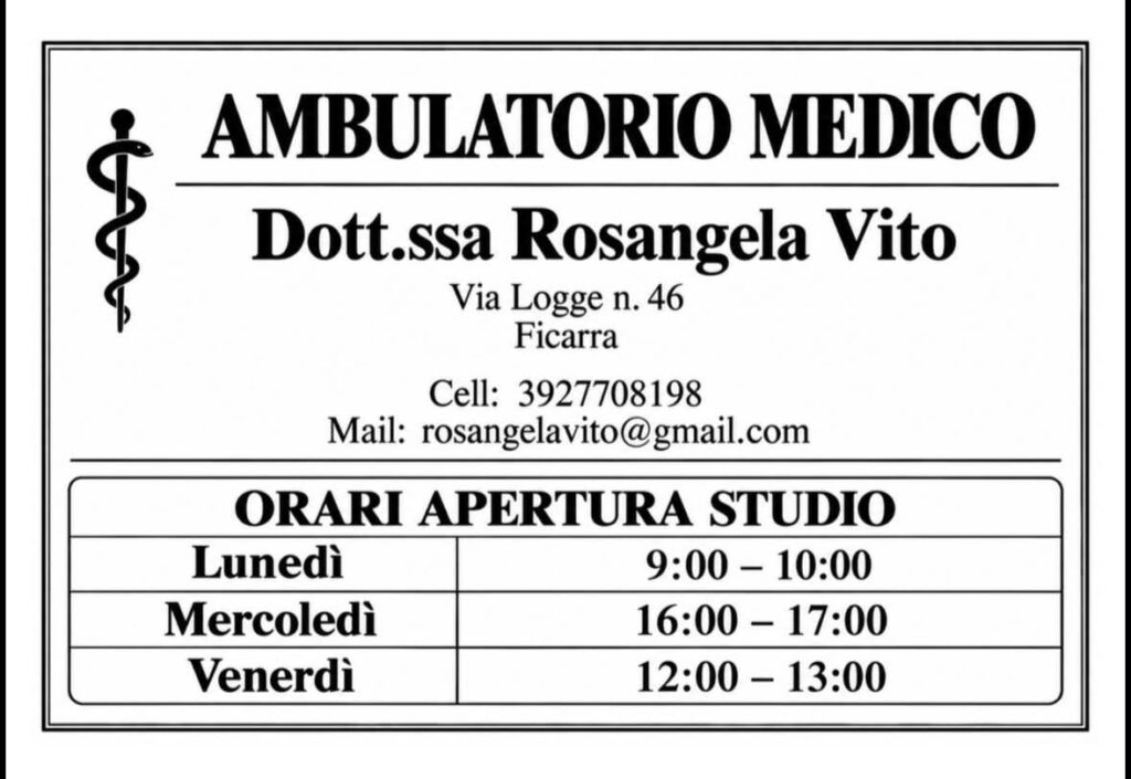FICARRA – Garantita la continuità del medico di famiglia: Rosangela Vito subentrerà a Teresa Bruno
