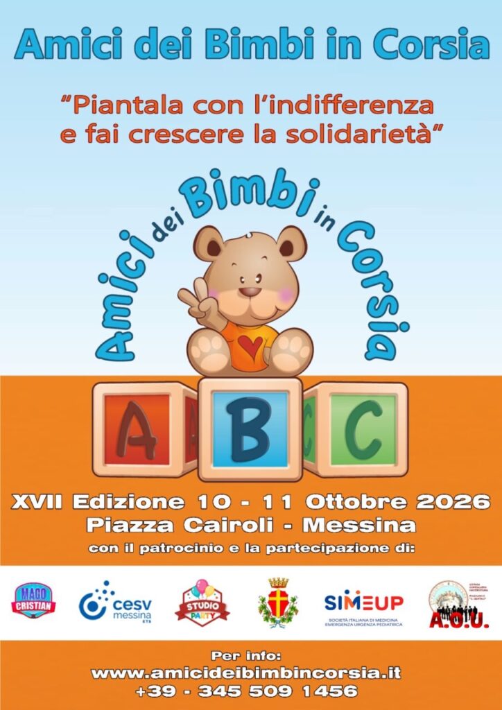 GIORNATE IN PIAZZA – Sabato 10 e domenica 11 ottobre ABC scende in piazza in favore dei bimbi ospedalizzati
