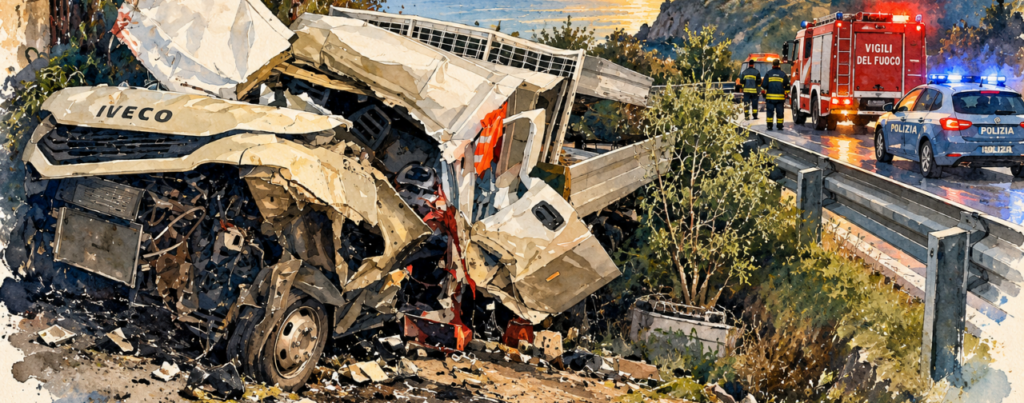 CARONIA IN LUTTO – Tragedia sull’A20 a Capo d’Orlando: muore un operaio di 52 anni, grave il collega