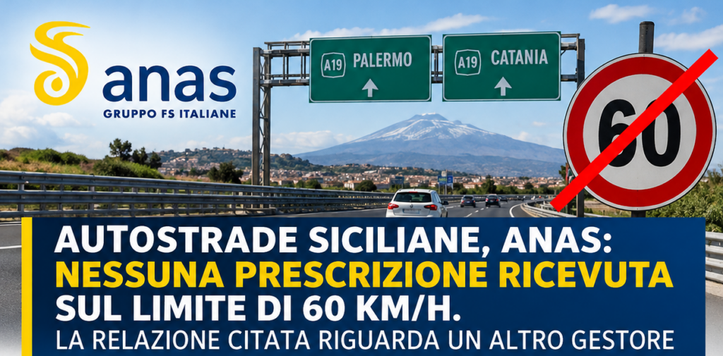 AUTOSTRADE SICILIANE – Sul limite a 60 km/h. Federconsumatori: «Sospendere i pedaggi». Anas chiarisce: «La A19 non è interessata»